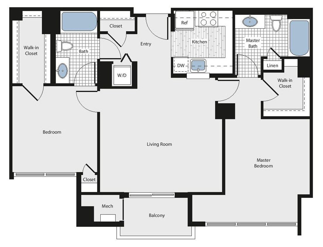 Floor Plan - 2 Bed/2 Bath - bcj3