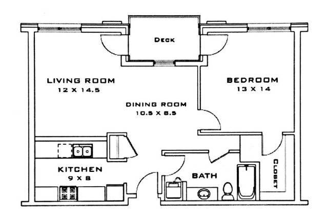 1 Bed / 1 Bath - 826 SF - 1 Bed / 1 Bath - 826 SF