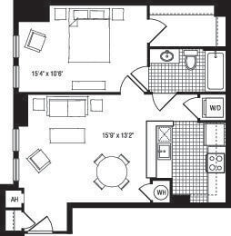 1R floor plan The Clarendon - 1R