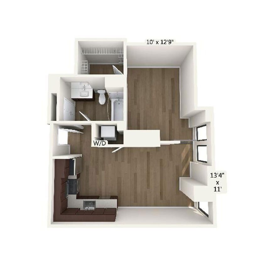 Floor Plan - A2 | 1 Bed | 1 Bath