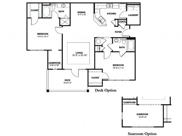 Floor Plan - B1 With Sunroom Option