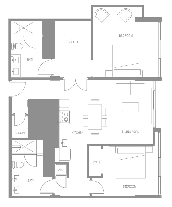 Floor Plan - Navona Two Bedroom Flat B Palazzo