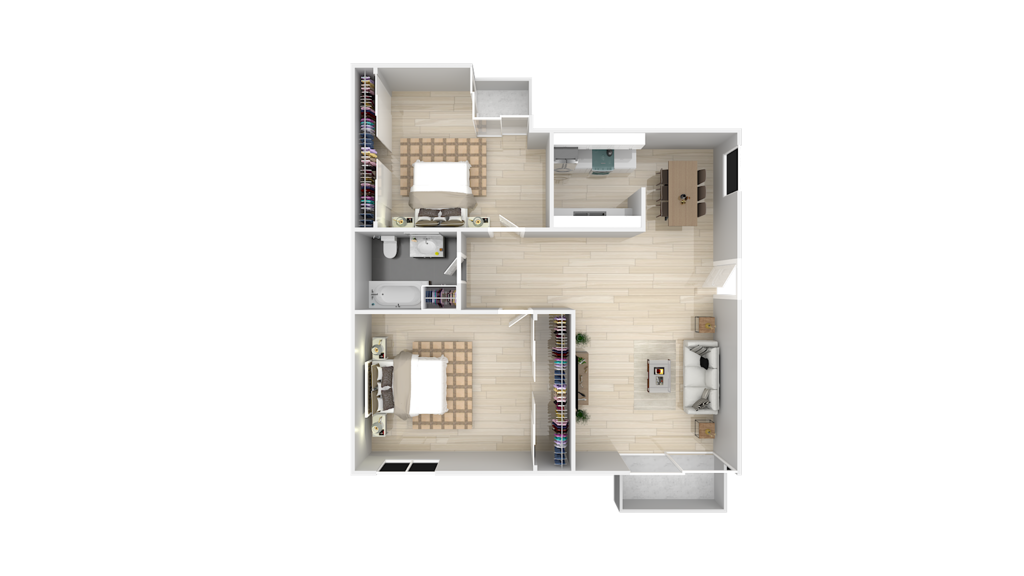 Floor Plan - 2 Bed 1 Bath