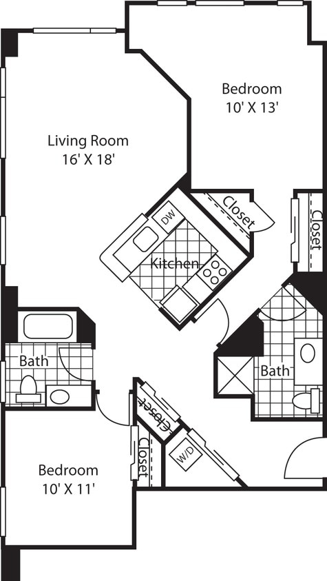 Floor Plan - Two Bedroom 1135