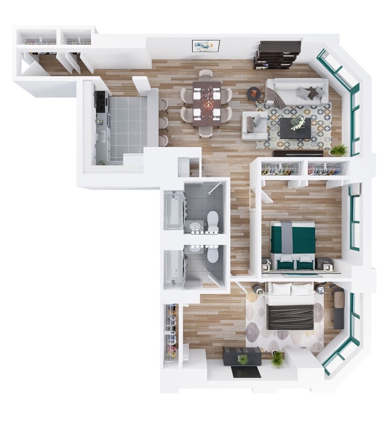 Floor Plan - SOUTHAMPTON - 2 Bedrooms Two Bathroom