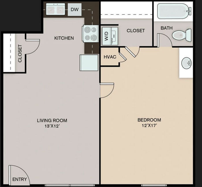 Floor Plan - 1x1b