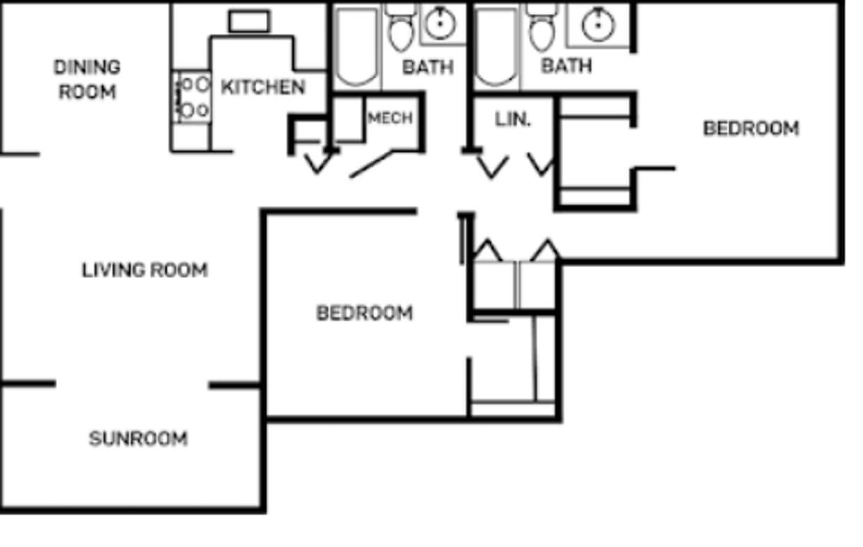Floor Plan - 2x2 1FL