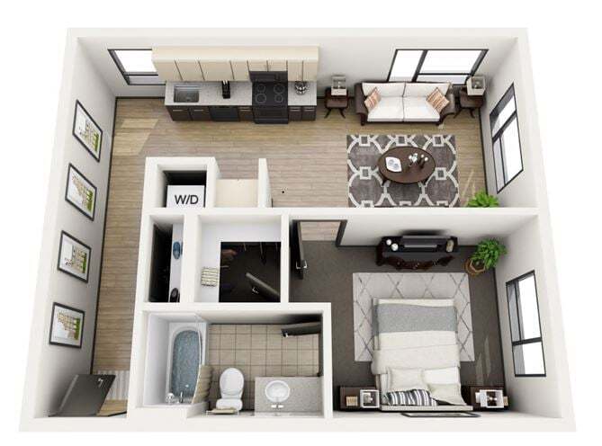Floor Plan - 1x1 Plan B