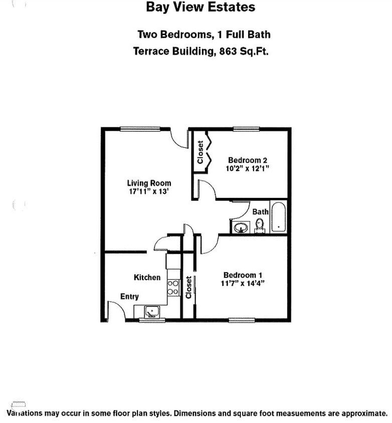 Floor Plan - 2 BR - Terrace