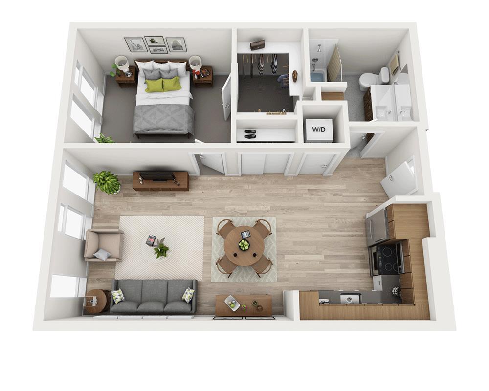Floor Plan - One Bedroom A1D-CL2