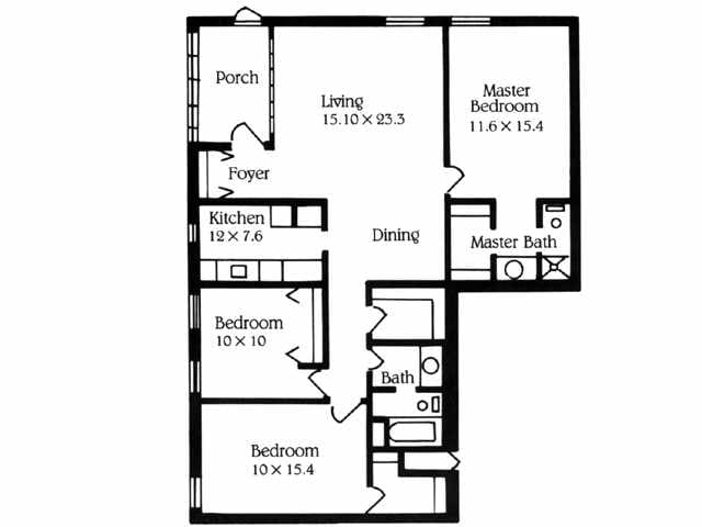 3BR/2BA - 3Bedroom   2Bathroom