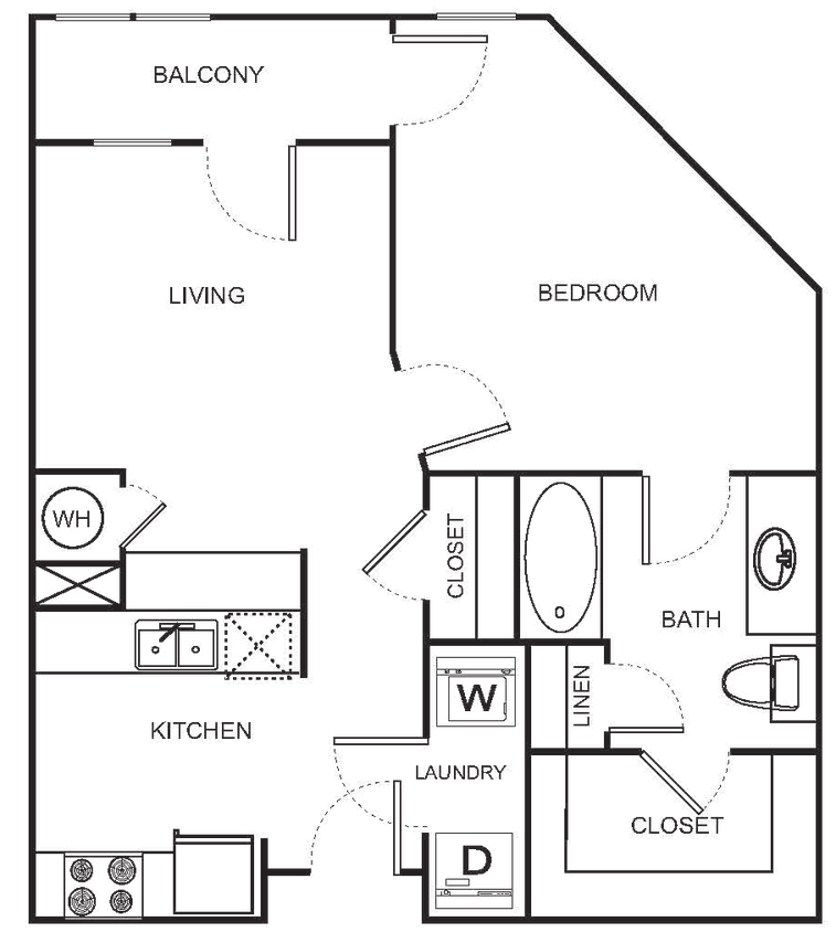 Floor Plan - A0-A One Bedroom  - Harmony