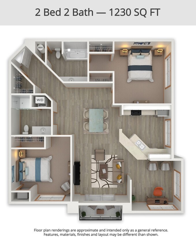 Floor Plan - 2 Bed 2 Bath w/ Den (B13)
