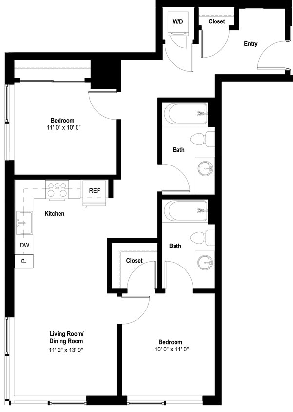 Floor Plan - 2x2 A