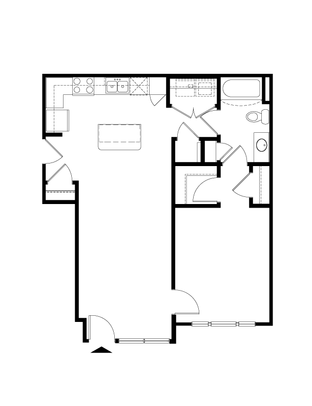 Floor Plan - 1 BR Designer Courtyard