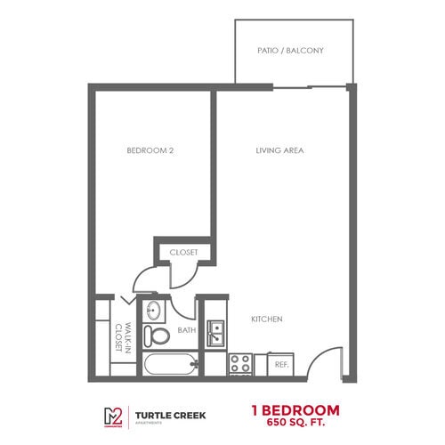 Floor Plan - 1 Bedroom