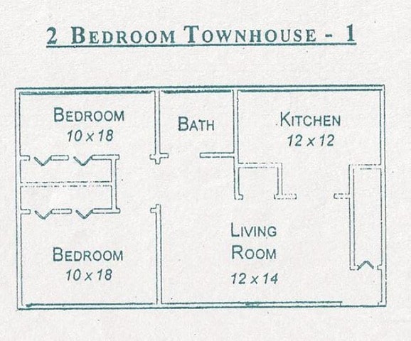 Floor Plan - 2 Bedroom Townhome Flat