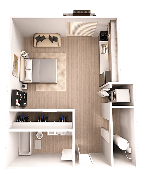 The Gamma Studio Floorplan - The Gamma