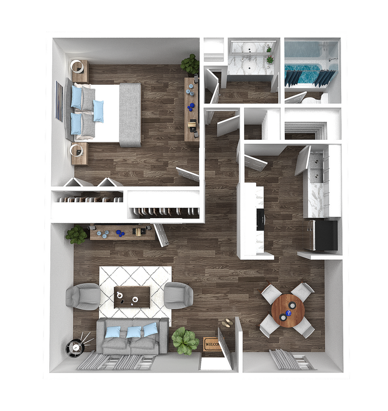 1 Bedroom Floorplan - 1 Bedroom 1 Bath