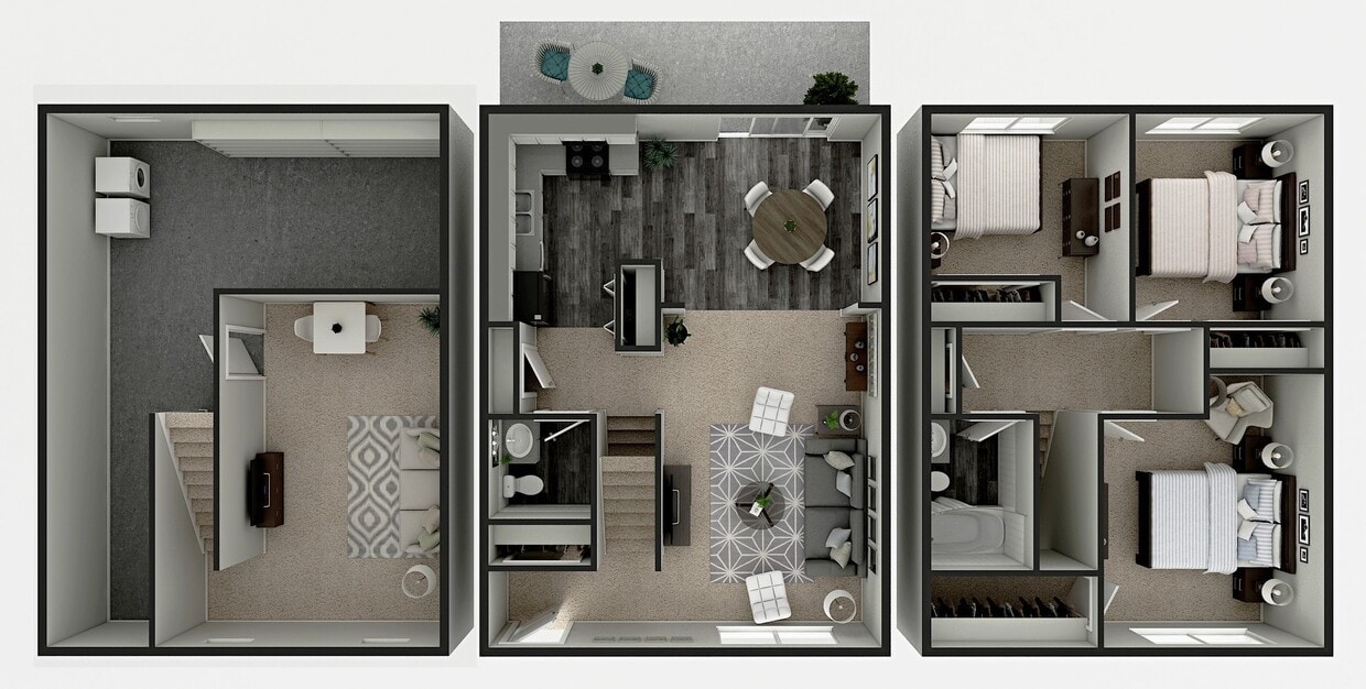 Floor Plan - 3 Bedroom Townhome Platinum