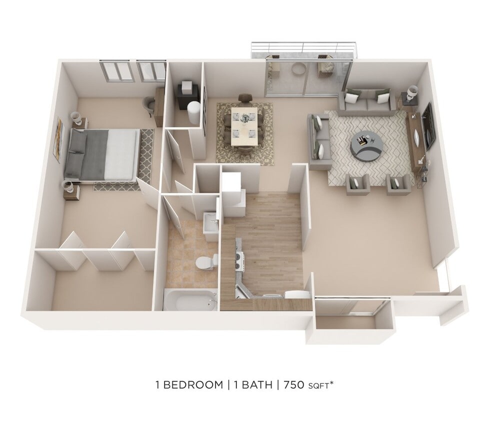 Floor Plan - One Bedroom