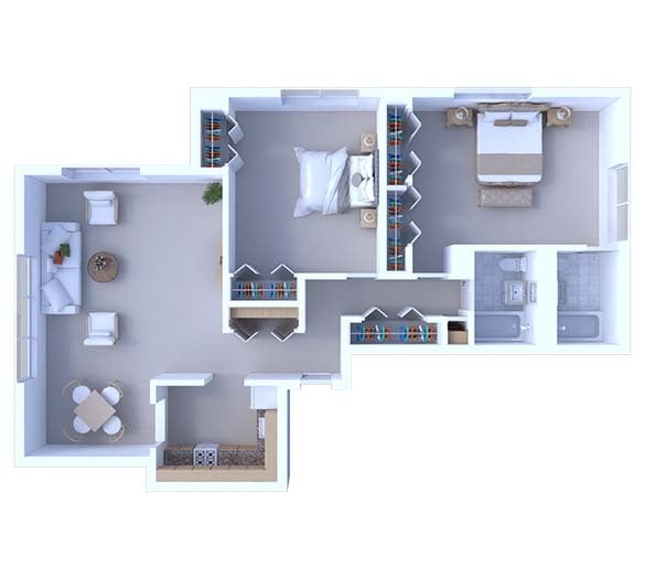 Floor Plan - 2 Bedrooms Floor Plan B1