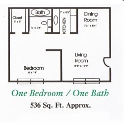 One Bedroom One Bath - 1x1s