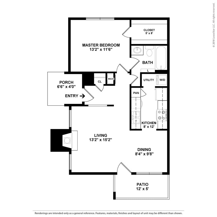 Floor Plan - 1A - 1 X 1 (Plan A)