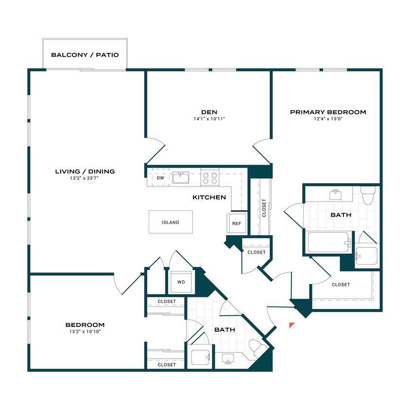 Floor Plan - 2 Bed/2 Bath Large-b5
