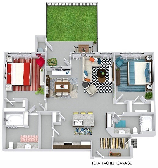 Floor Plan - Nelson with Attached Garage and Yard