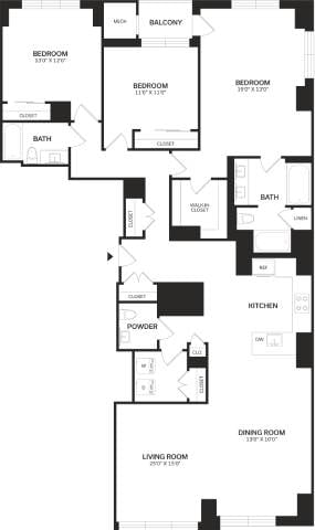 Floor Plan - 3 Bed/2 Bath PH-C2P