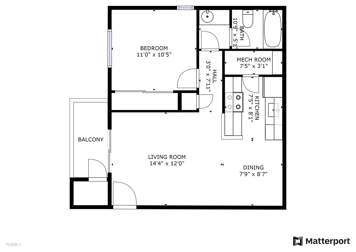 Westdale Commons Unit 10 Floor Plan.png - 1 Bedroom Upstairs