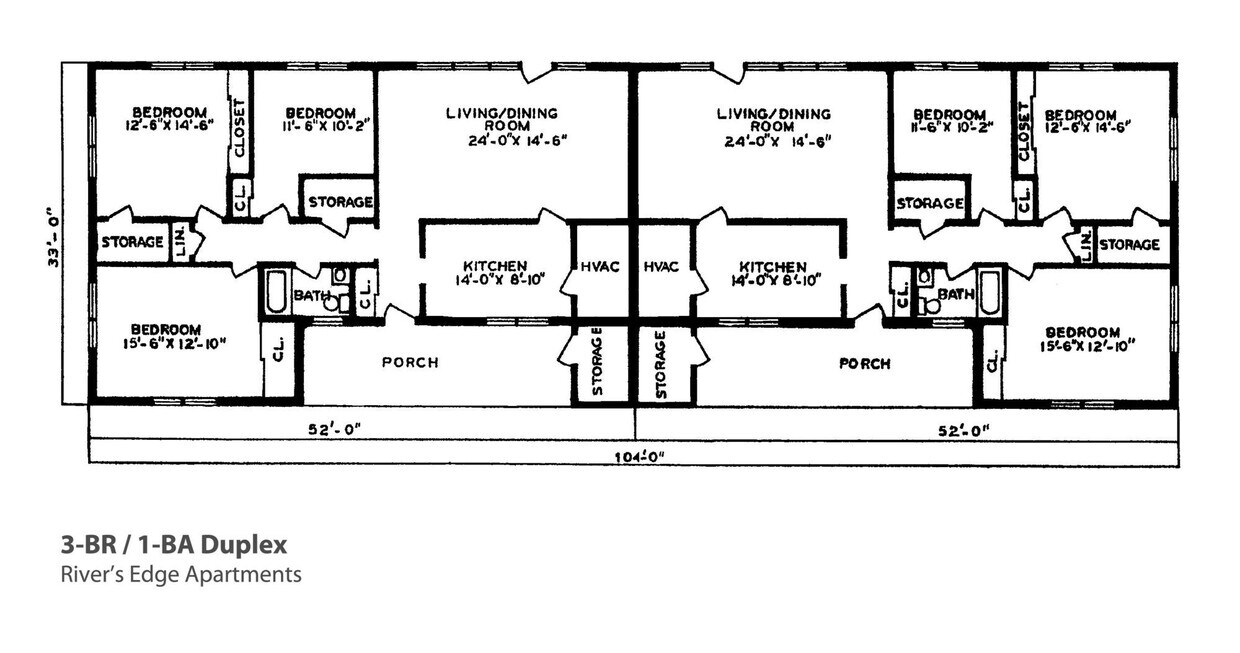 Floor Plan - 3 BR Duplex