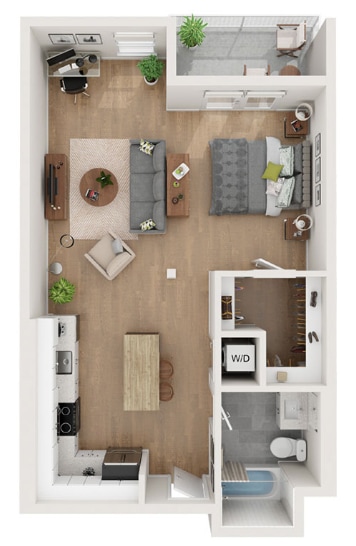 Floor Plan - Studio - 719 sqft