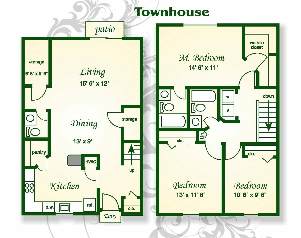 Floor Plan - The Palmetto Townhouse
