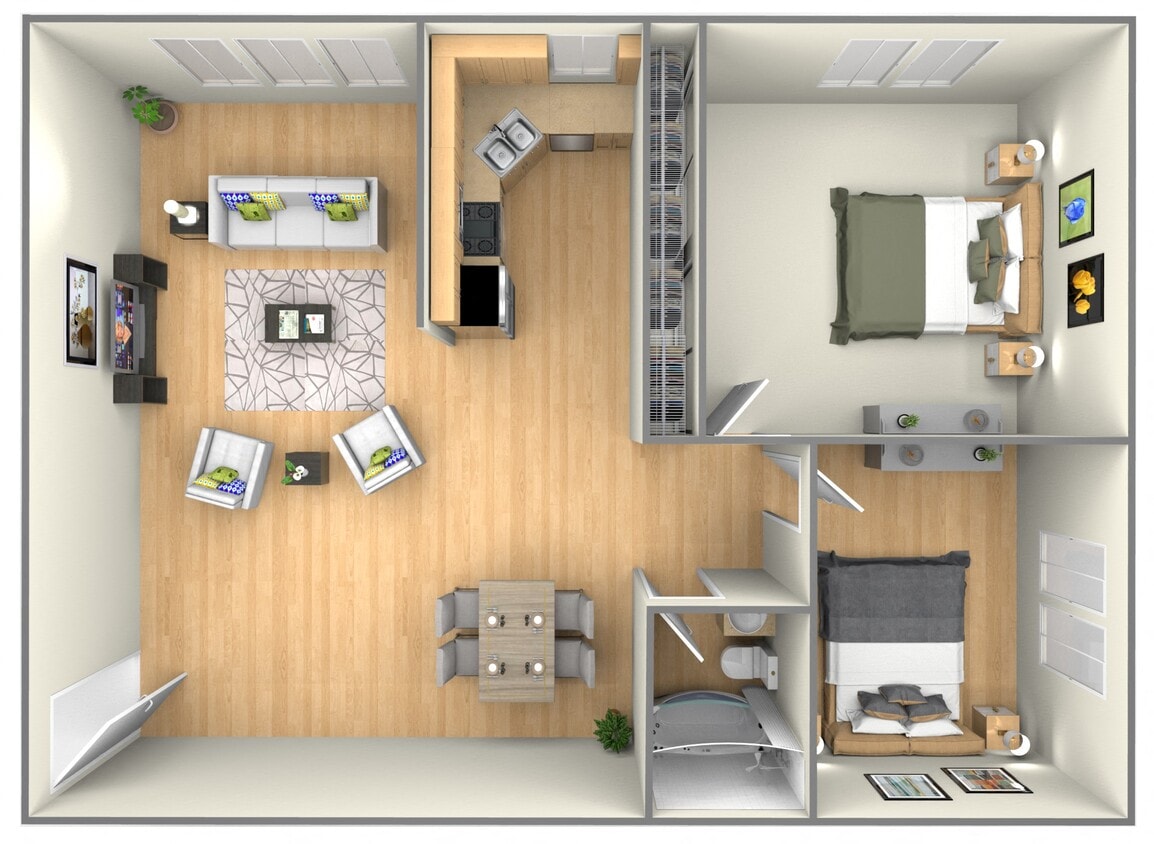 Floor Plan - Parc West 2 Bedroom RENOVATED