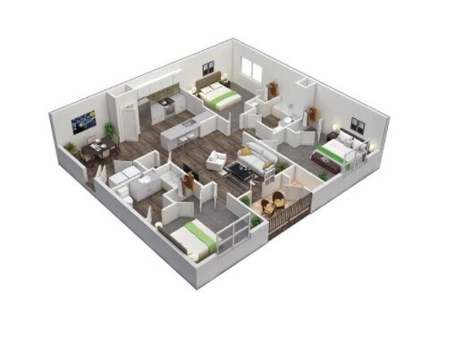 Floor Plan - 3 Bedrooms, 2 Bathrooms