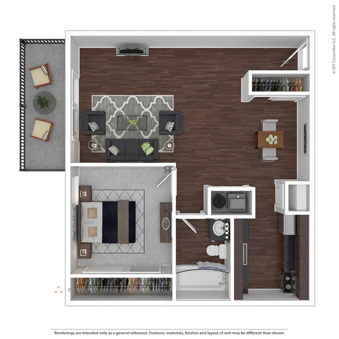 1x1 670 sqft - The Ayers