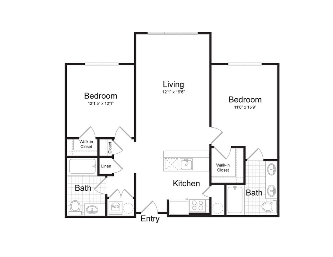 2 bed, 2 bath - 1020sf - 2-Bedroom 2-Bathroom | 1,020 sqft