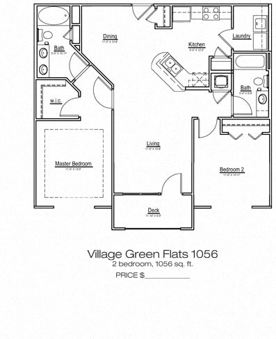 Floor Plan - Village Green Flats 1056