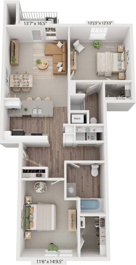 Floor Plan - Two Bedroom