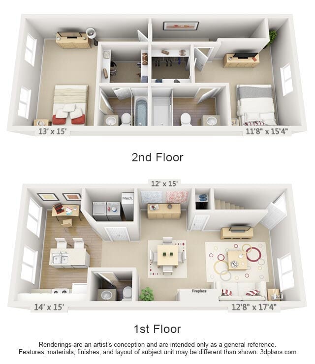 Floor Plan - 2 Bedroom Luxury