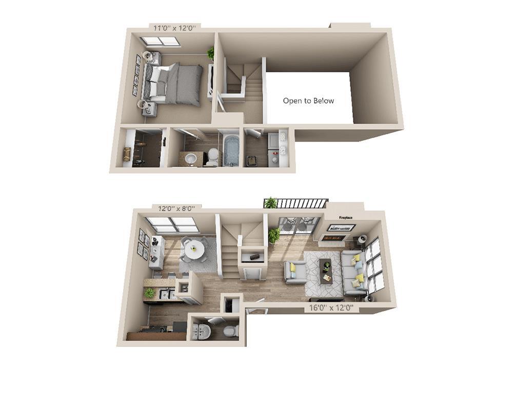 Floor Plan - One Bedroom A1.5RW