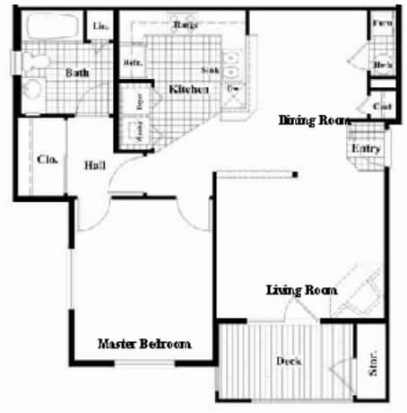 The Michelangelo Floor Plan - 1 Bed, 1 Bath 
