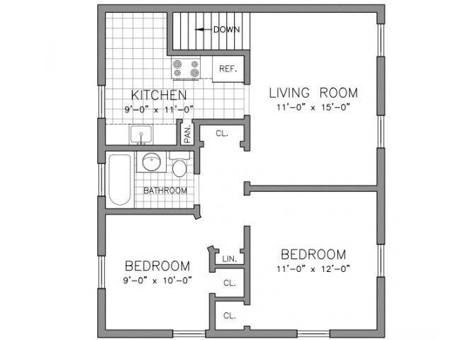 Floor Plan - TWO BEDROOM RESIDENCE