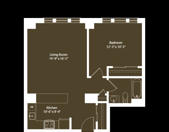 1BR/1BA - dlp1b16