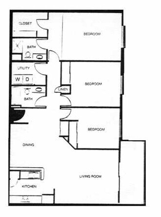 3BR/2BA w/Den - 3 BED