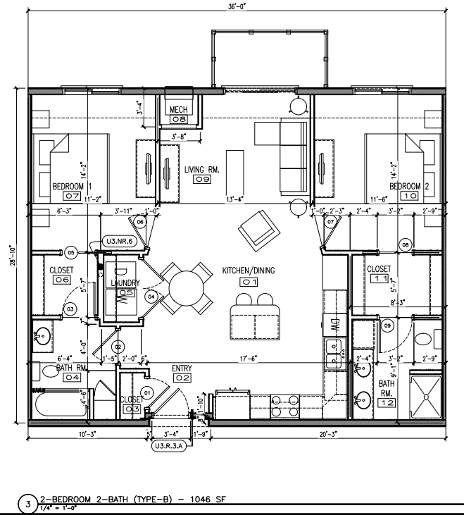 Floor Plan - Two Bedroom Two Bathroom