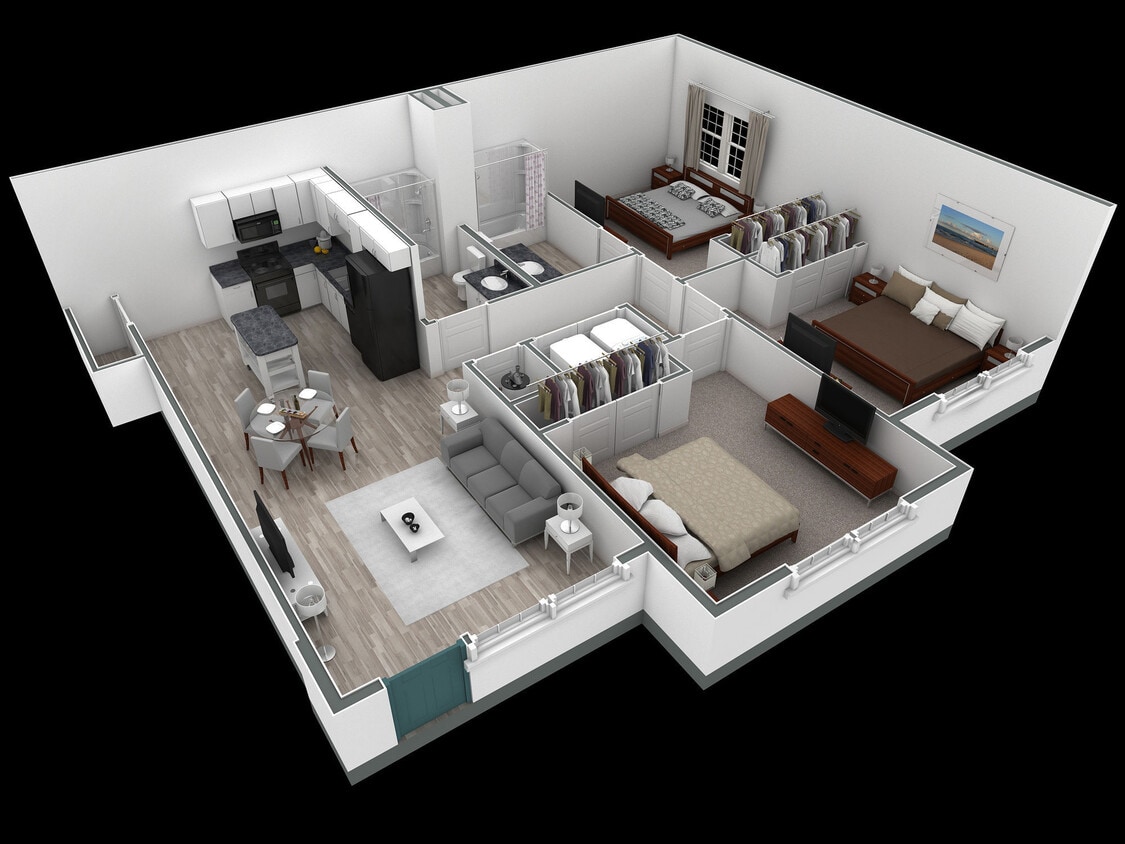 Floor Plan - 3-2 BR Horizon Courtyard