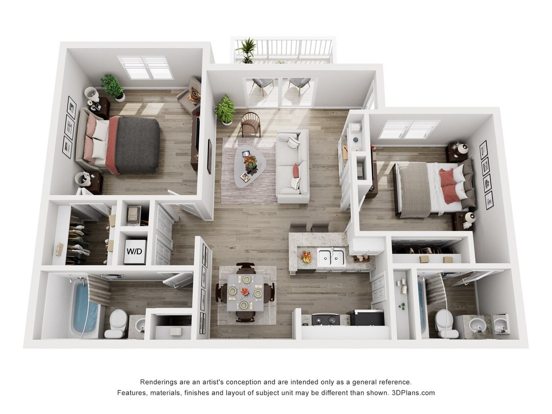 Floor Plan - 2 Bed 2 Bath B2